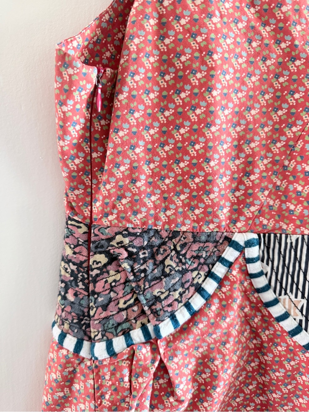 Marc Jacobs Red Patchwork Camisole with Striped Trim - Picture 7 of 9